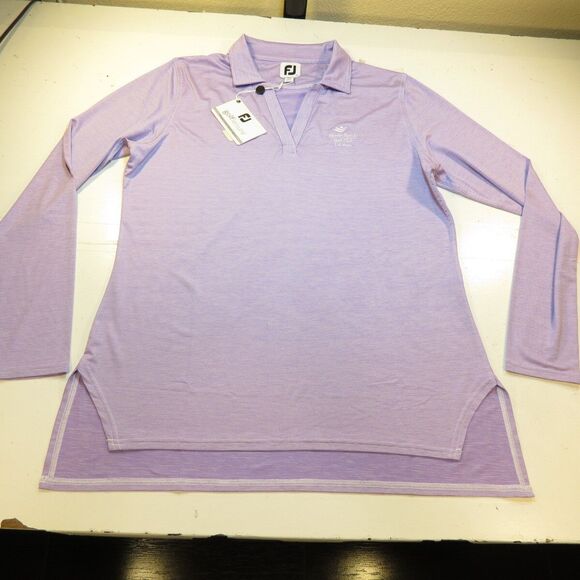 FOOTJOY Purple 1/4 ZIP JERSEY SHIRT Women L  LAS VEGAS COUNTRY CLUB GOLF - Picture 1 of 6